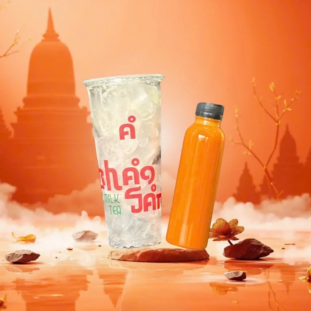 Hình ảnh Trà sữa Thái đỏ - đóng chai - ly đá riêng