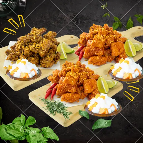 Hình ảnh Combo gà cay - gà ngọt - gà tương tỏi