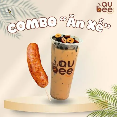 Hình ảnh Combo Trà Sữa Táo Đỏ + 1 Lạp Xưởng Nướng Đá