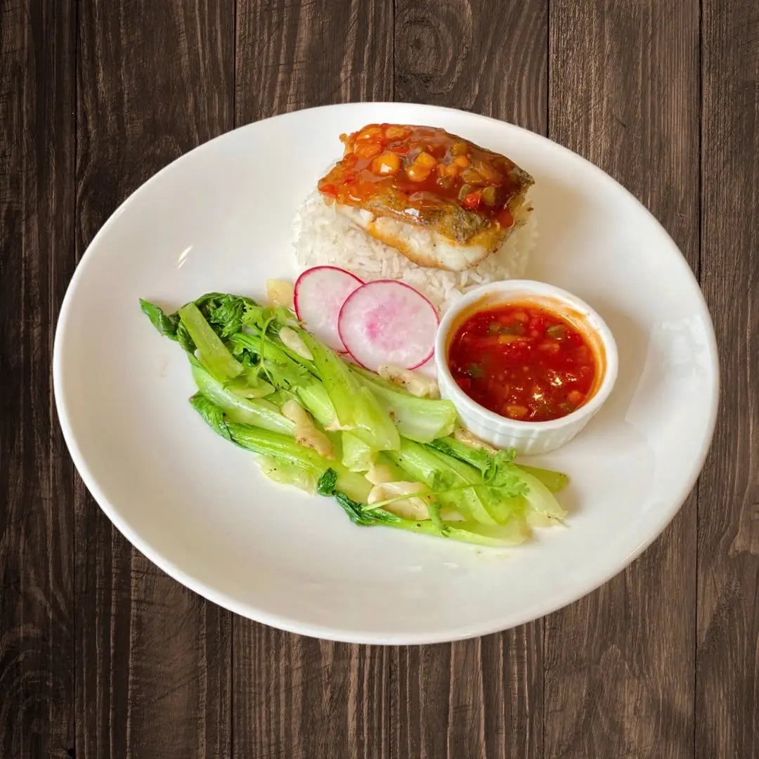 Hình ảnh Seabass fish steak w rice