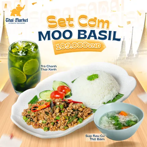 Hình ảnh Set Cơm Moo Basil