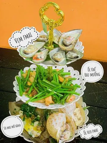 Hình ảnh Vẹm xanh xào rau muống