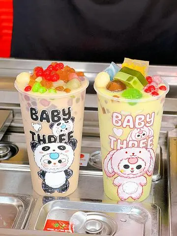 Hình ảnh Combo Ly mù Baby Three + trà sữa 