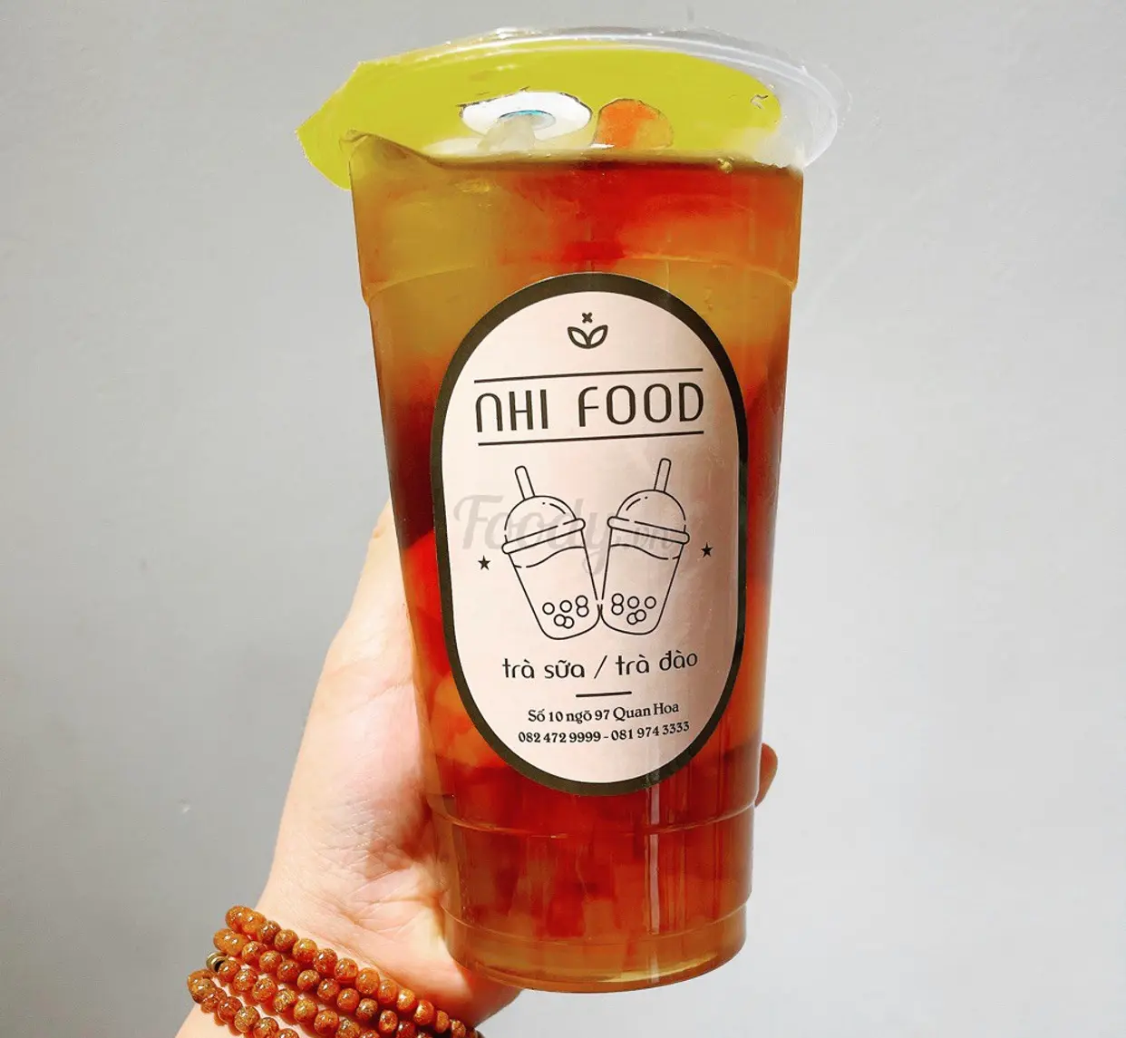 Hình ảnh Trà đào và trân châu trắng