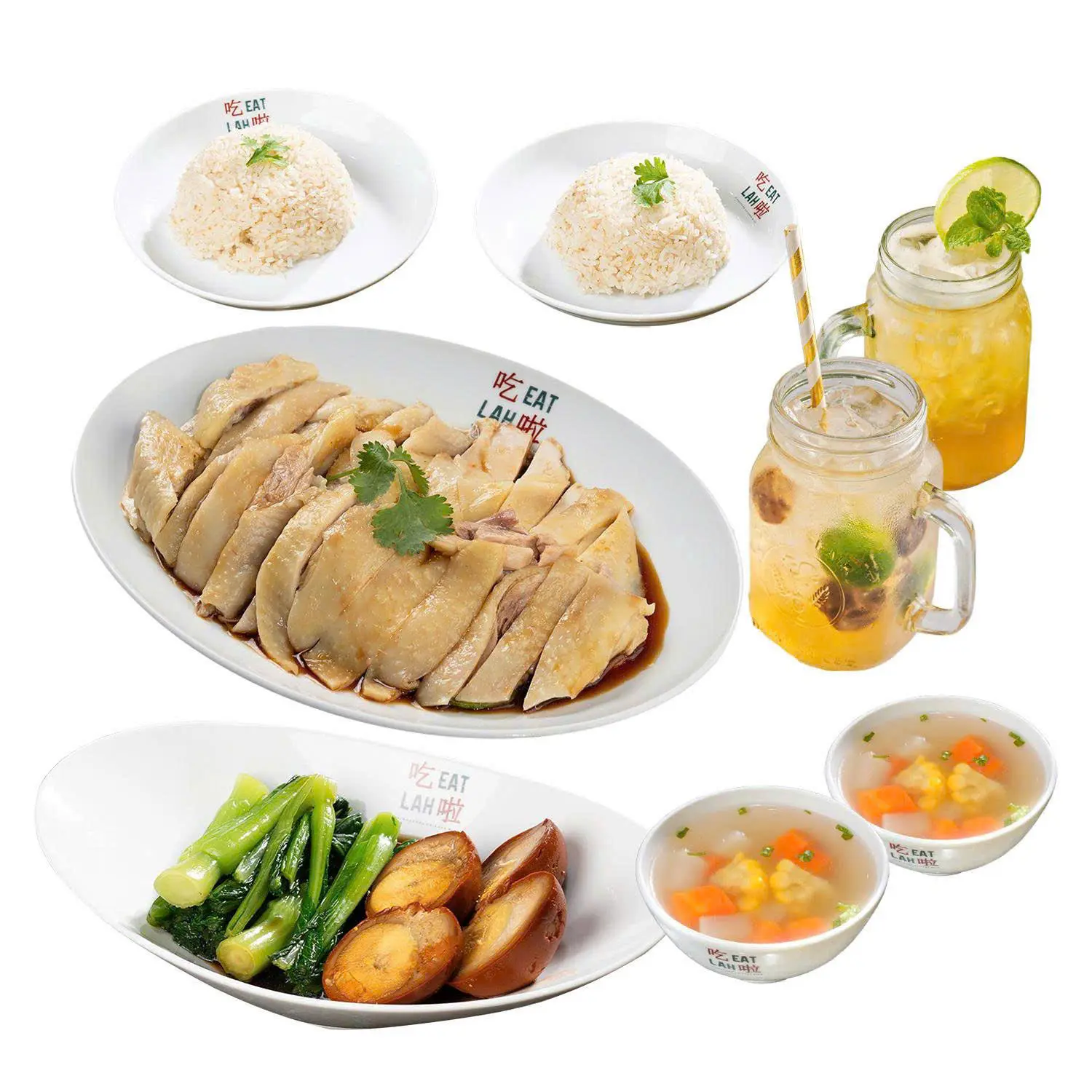 Hình ảnh Combo steamed chicken rice - 两人套餐 - combo cơm gà luộc