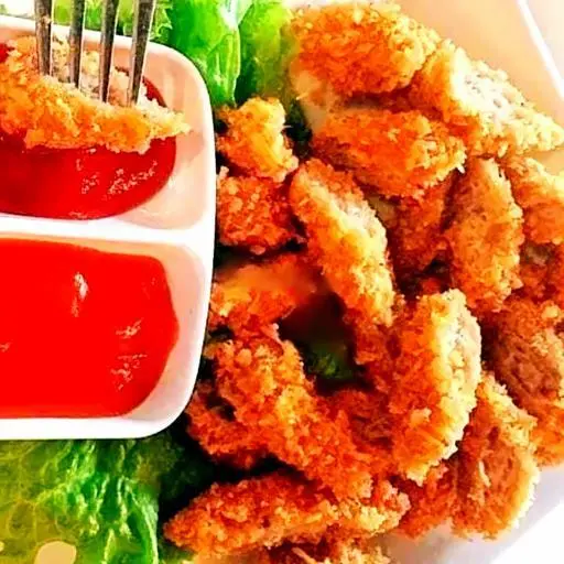 Hình ảnh 5 nem chua rán phố cổ tẩm bột + trà chanh