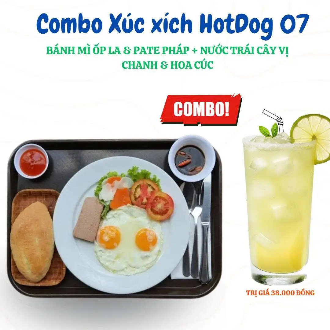 Hình ảnh Combo tặng kèm nước: Bánh mì ốp la và pate Pháp