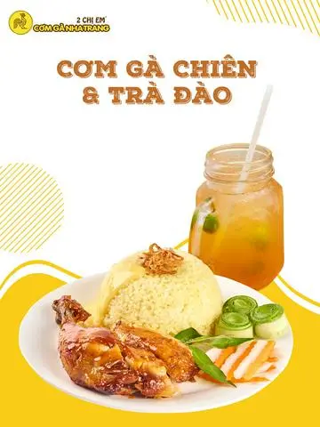 Hình ảnh Cơm gà chiên - trà đào tắc