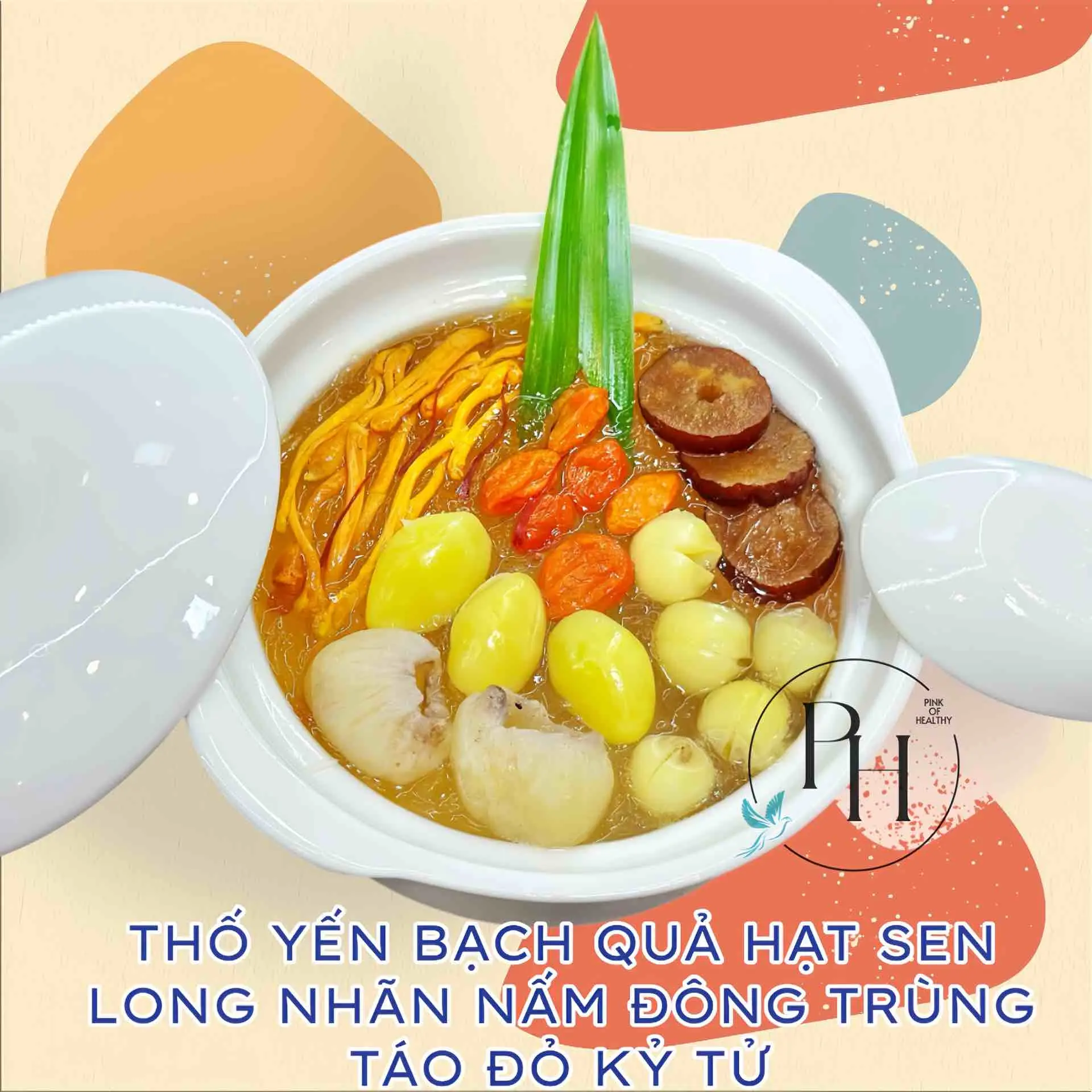 Hình ảnh Thố yến bạch quả hạt sen long nhãn nấm đông trùng táo đỏ kỷ tử