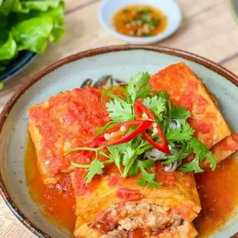 Hình ảnh Cơm đậu hũ nhồi thịt