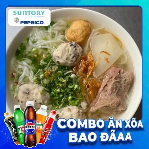 Hình ảnh Combo Bún Mọc Sườn + Nước Ngọt SPVB