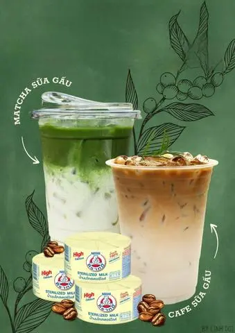 Hình ảnh cafe sữa gấu