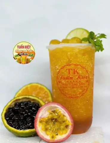 Hình ảnh Hồng Trà Đào Mật Ong Đá Xay