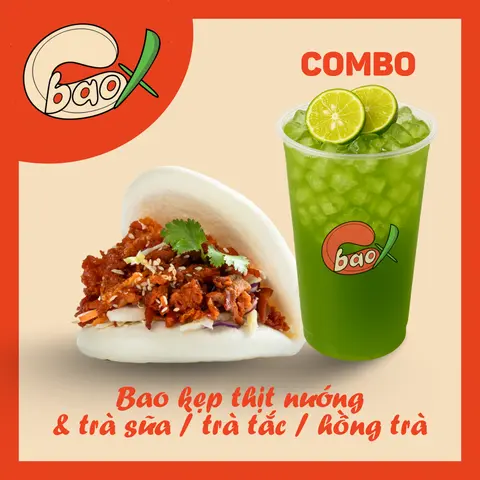 Hình ảnh Bao kẹp thịt nướng & Trà