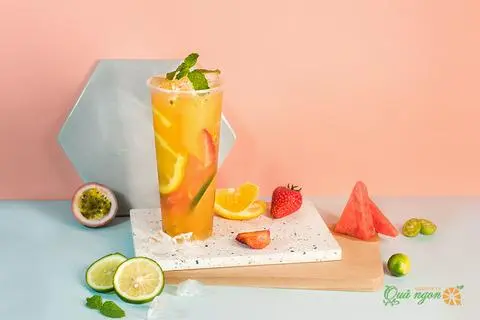 Hình ảnh Trà Xanh Cam Bưởi Nhiệt Đới
