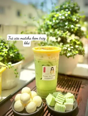 Hình ảnh Trà sữa matcha kem trứng khè