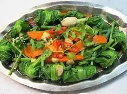Hình ảnh Cá thác lác hấp cải bẹ xanh