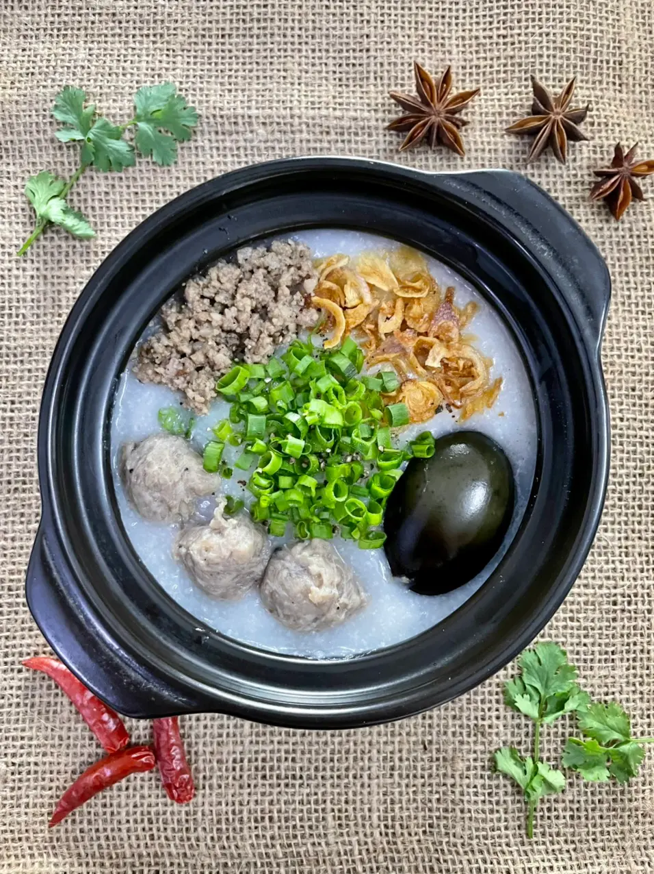 Hình ảnh cháo bò viên thịt bằm bắc thảo