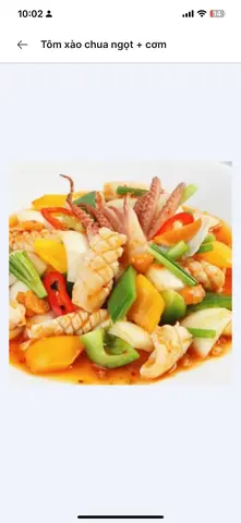 Hình ảnh Mực xào chua ngọt+cơm