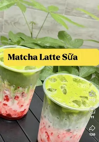 Hình ảnh Kem Matcha Latte Sữa Dâu ly 1 lít