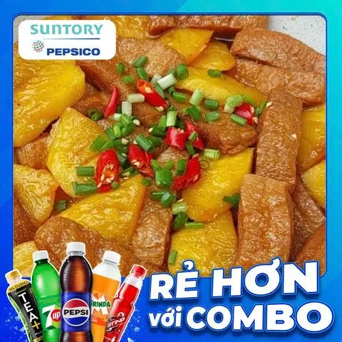 Hình ảnh Combo cơm sườn non chay kho + nước ngọt