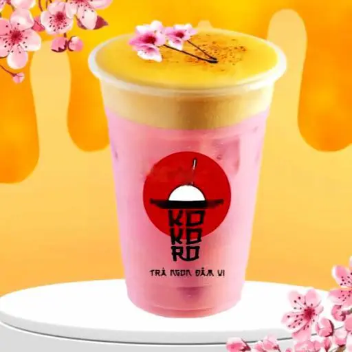 Hình ảnh Trà Sữa kem trứng nướng hoa anh đào