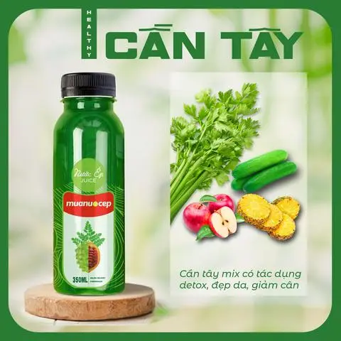 Hình ảnh Nước Ép Cần Tây - Táo - Thơm - Dưa Leo Healthy