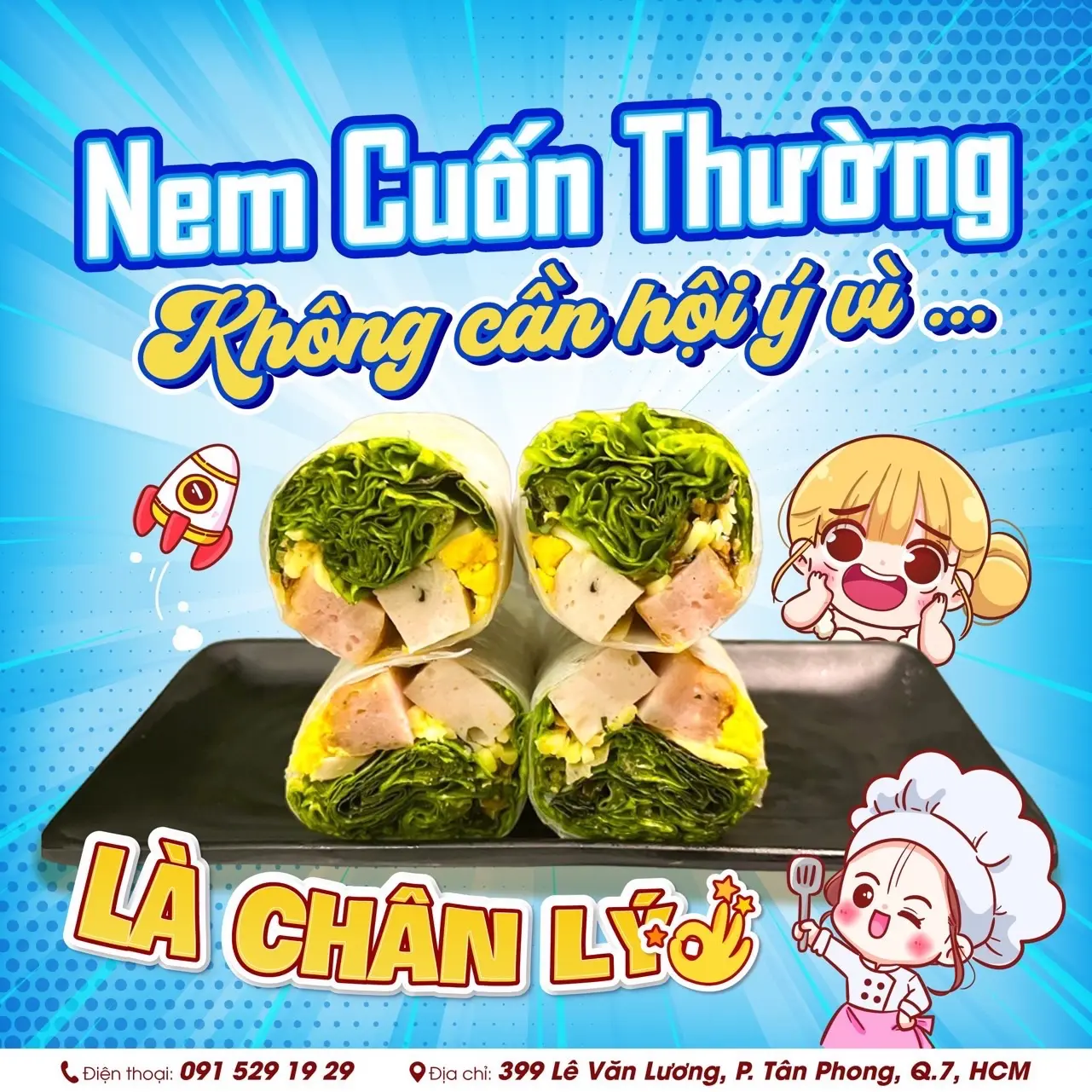 Hình ảnh Một nem cuốn thường (1 cuốn cắt làm đôi)