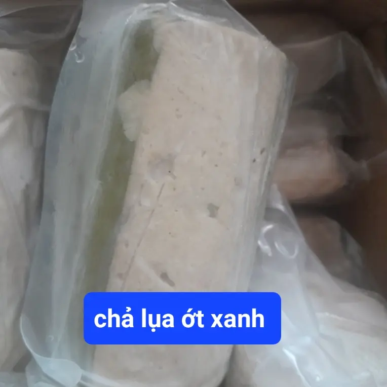 Hình ảnh chả lụa ớt xanh chay 500g