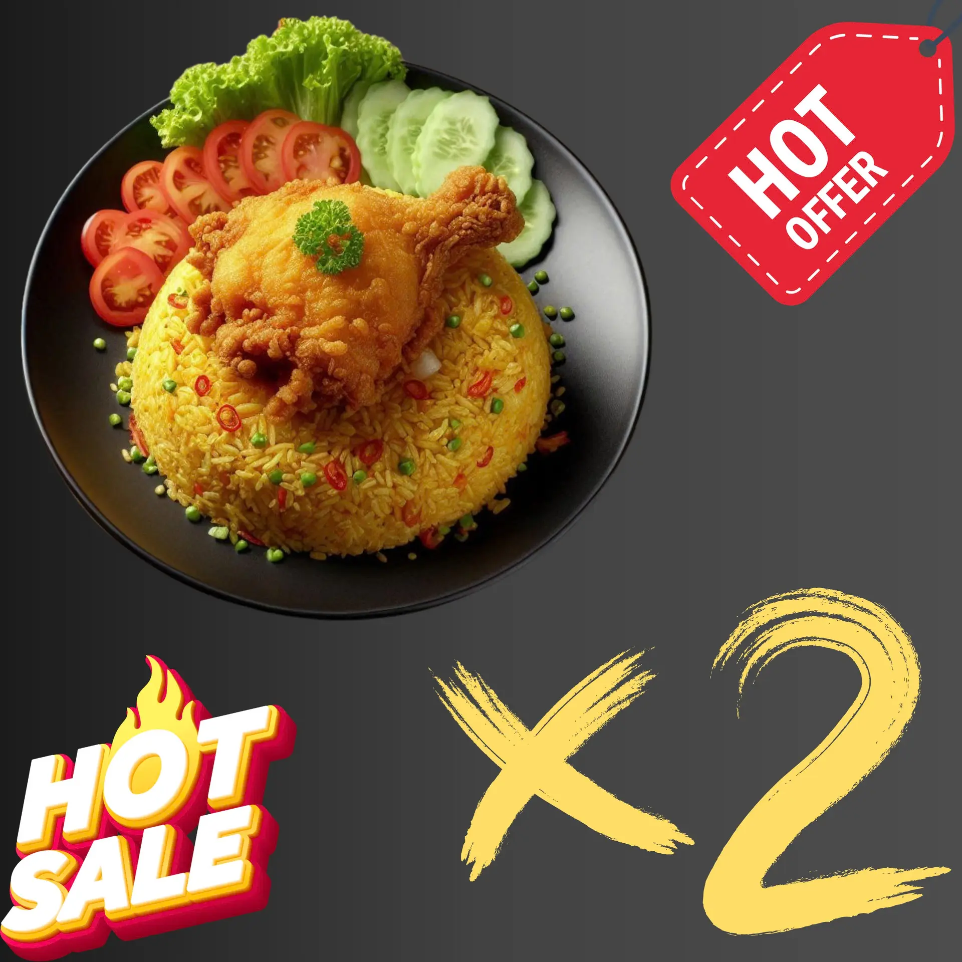 Hình ảnh Combo 2 Cơm gà sốt mắm tỏi