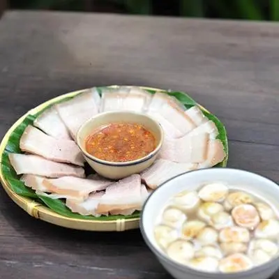 Hình ảnh Cơm - thịt luộc cà pháo mắm tôm