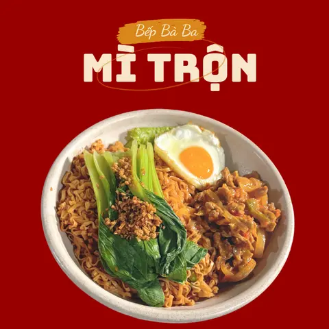 Hình ảnh Mì trộn bò sốt cay - ốp la