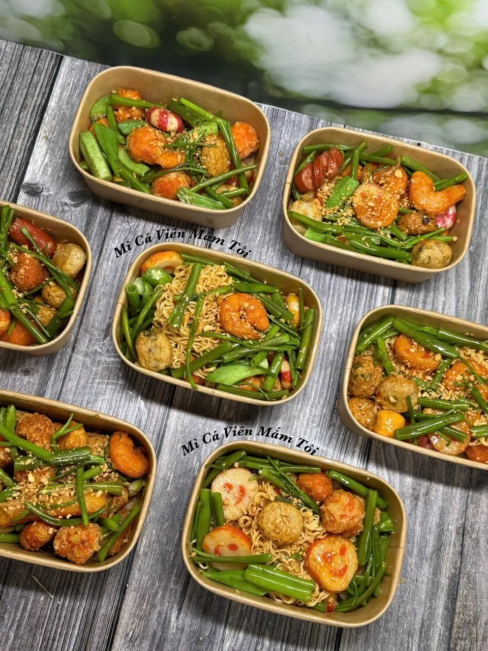 Hình ảnh Combo Mì cá viên mắm tỏi + Ly nước ngọt 