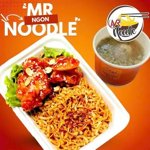 Hình ảnh Mì trộn Da gà rán sốt cay Hàn Quốc & Súp  .