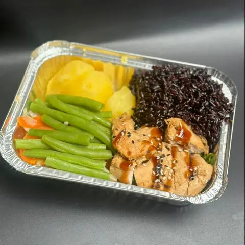 Hình ảnh Ức Gà Sốt Teriyaki + cơm gạo lứt + rau củ mix