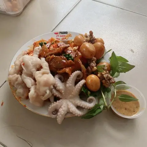 Hình ảnh  mix 3 : chân gà rút xương & trứng non & mề gà sốt thái 