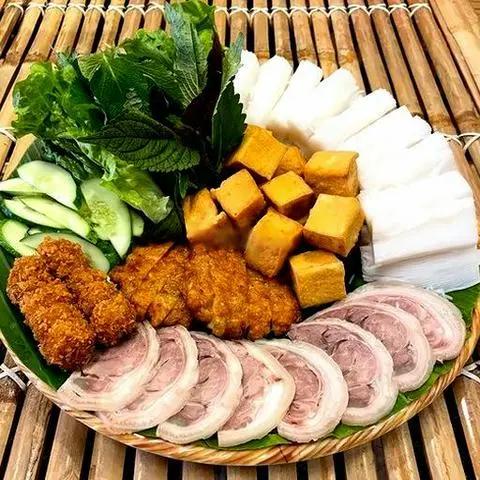 Hình ảnh Combo bún đậu tá lả 2 người - 2 trà tắc