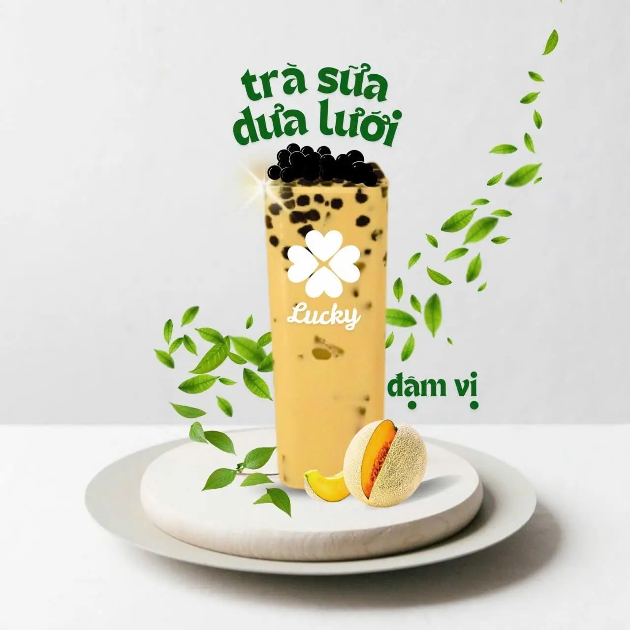 Hình ảnh Trà sữa dưa lưới