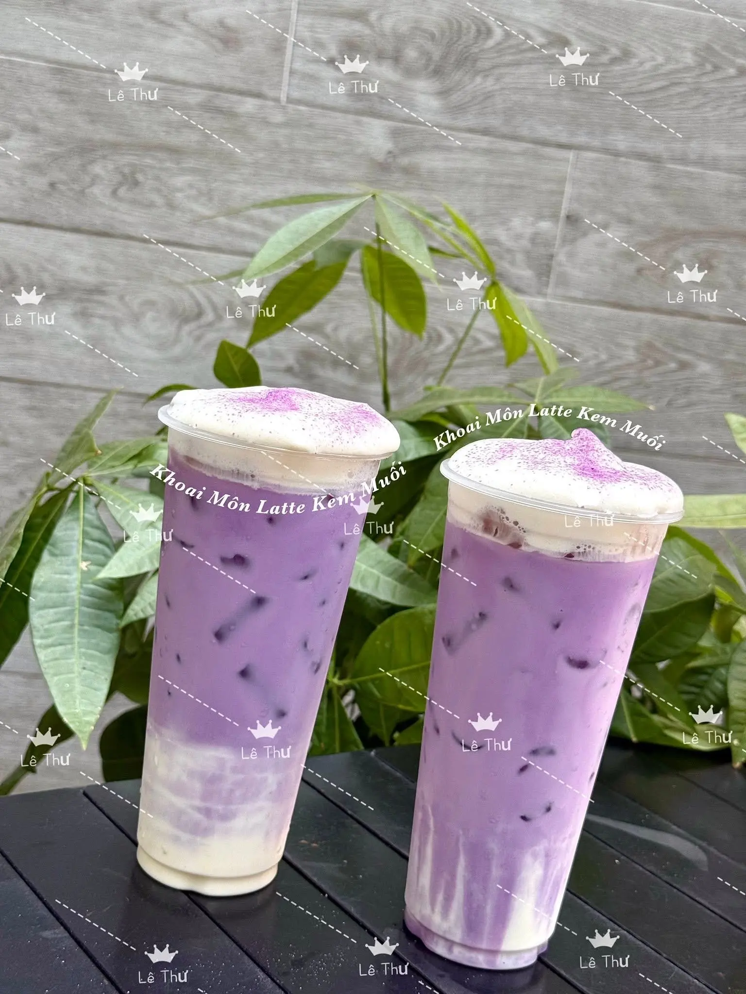 Hình ảnh khoai môn latte kem muối