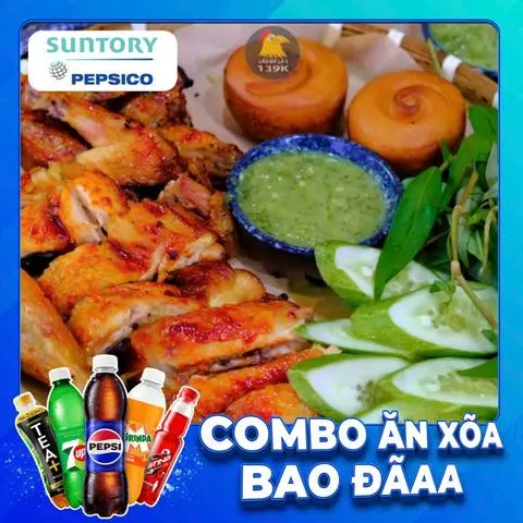 Hình ảnh Combo Nửa Gà Nướng Ngũ Vị - Kèm 2 Bánh Bao + Sting 