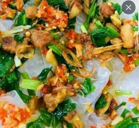 Hình ảnh Bánh tráng mỡ hành tóp mỡ mắm tỏi