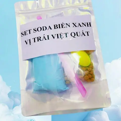 Hình ảnh Set SoDa Vị Việt Quất (25 Phần) Tặng Pudding, Muỗng, Ống Hút Tiệm 3 Chị Em