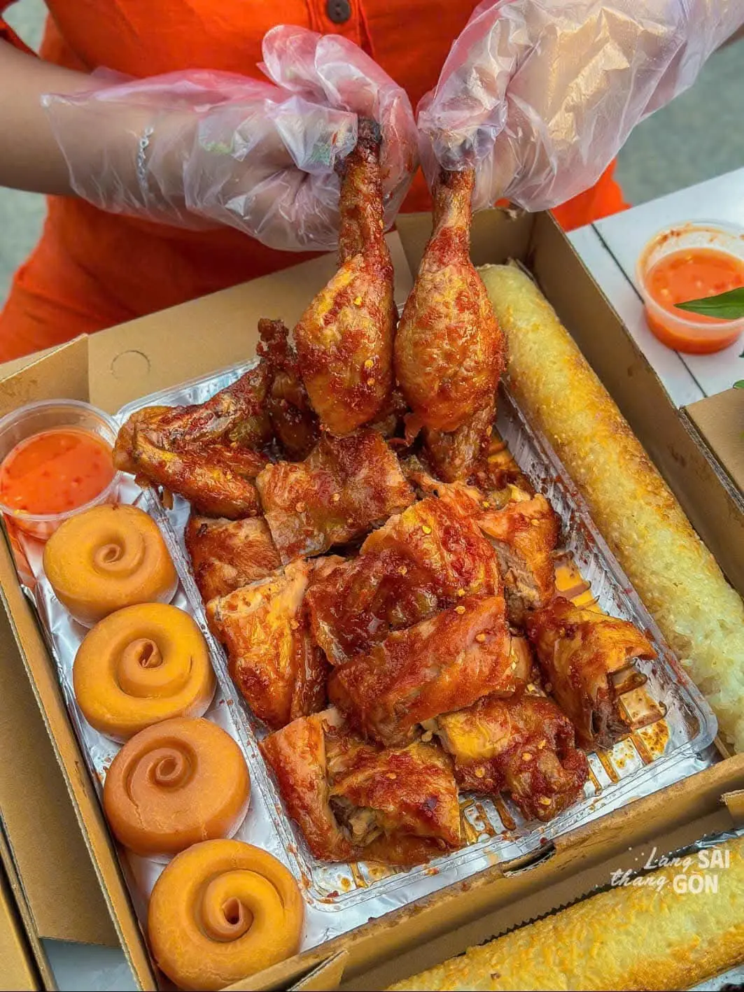 Hình ảnh gà nướng cơm lam 10 bánh bao 