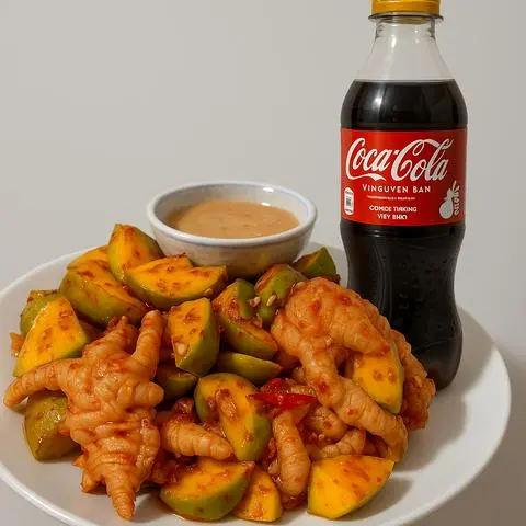 Hình ảnh combo chân gà rút xương sốt thái+ 1 chai coca 