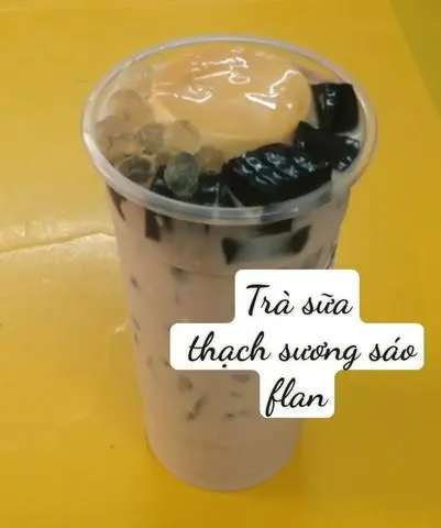 Hình ảnh Trà Sữa Flan Trứng Thạch Sương Sáo