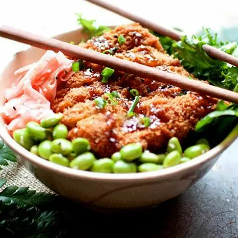 Hình ảnh Poke thịt gà chiên xù