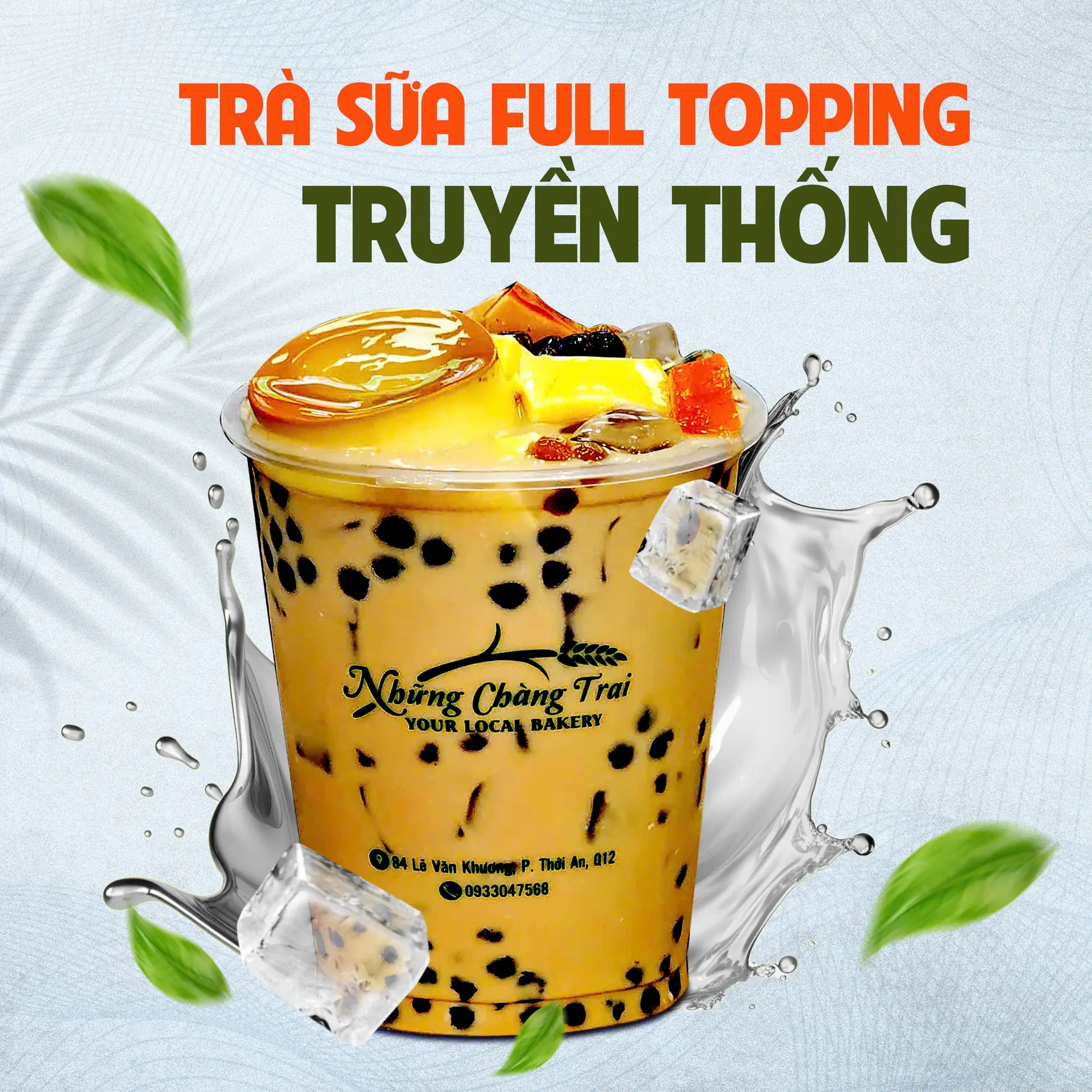 Hình ảnh Trà Sữa Truyền Thống Full Topping Size 1 Lít 