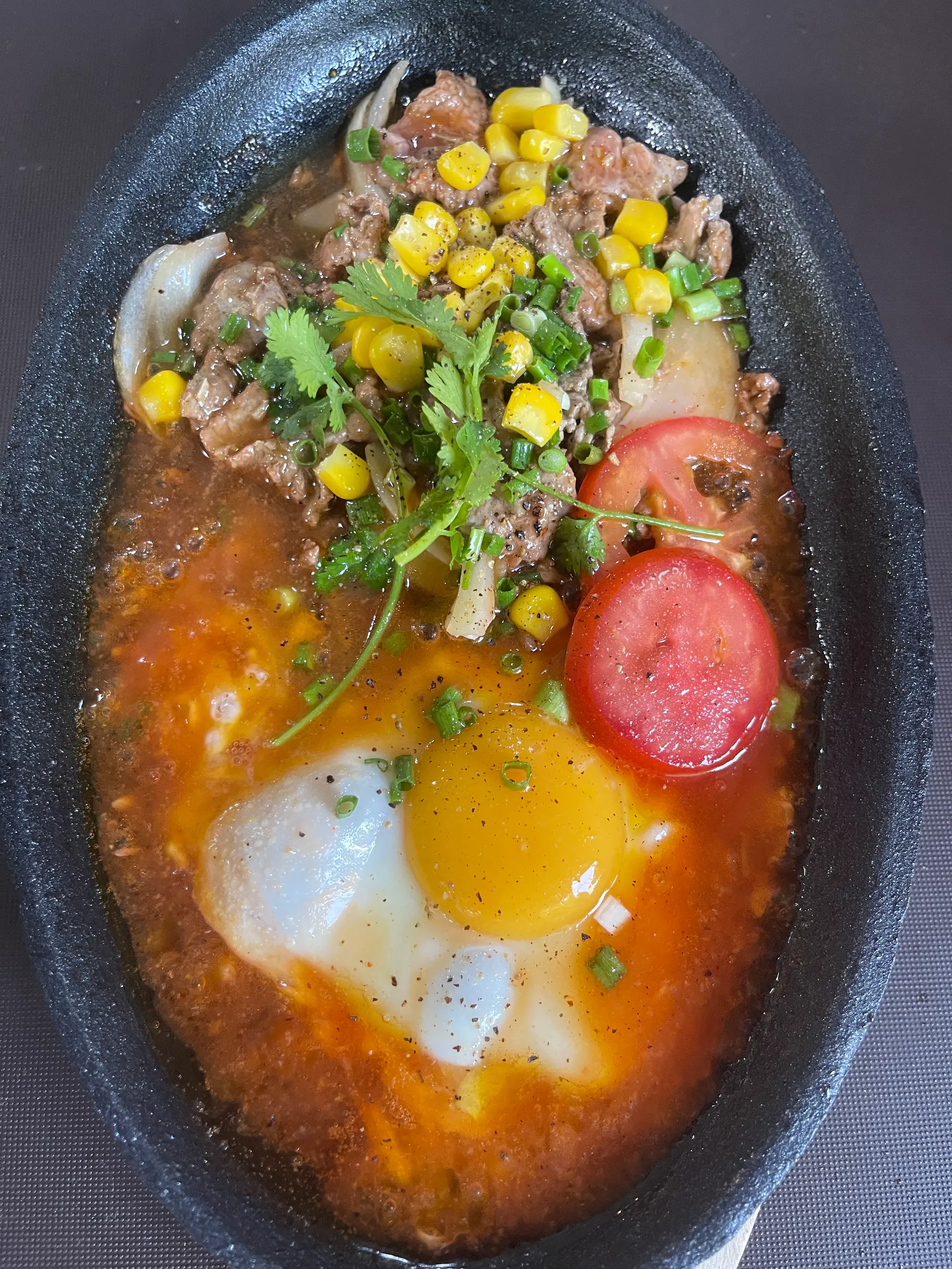 Hình ảnh Bò né bò - trứng - pate