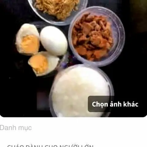 Hình ảnh Cháo trắng thịt kho tiêu-trứng Vịt muối-thịt chà bông