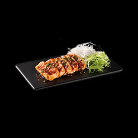 Hình ảnh Sashimi Sake Flambe - Sashimi Cá Hồi Tái Sốt Teriyaki (5 miếng)